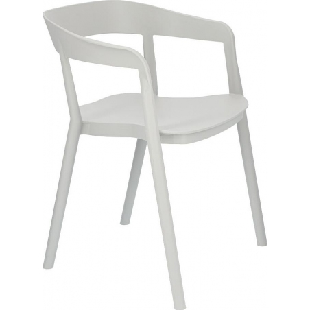 Bow grey plastic chair with armrests Intesi