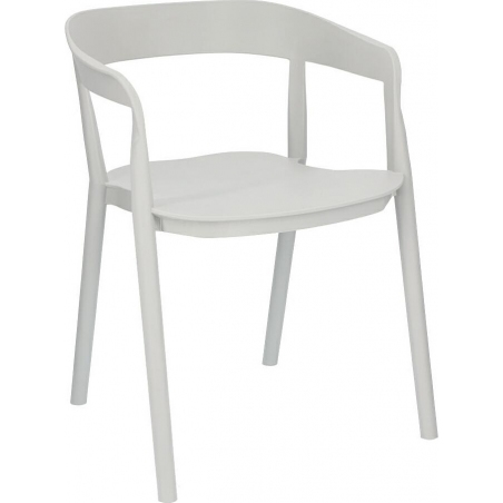 Designerskie Krzesło plastikowe z podłokietnikami Bow szare Intesi do kawiarni i restauracji.