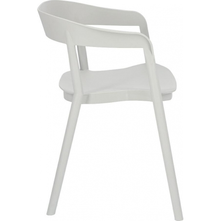 Designerskie Krzesło plastikowe z podłokietnikami Bow szare Intesi do kawiarni i restauracji.