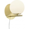 Pure white brass wall lamp with switch Trio