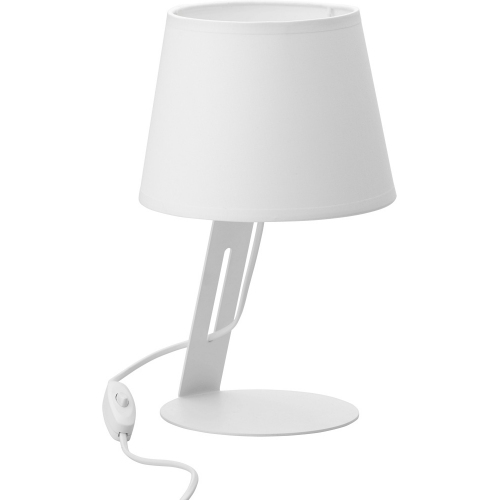 Dekoracyjna Lampa stołowa/nocna z abażurem Gracja biała TK Lighting do salonu lub sypialni.