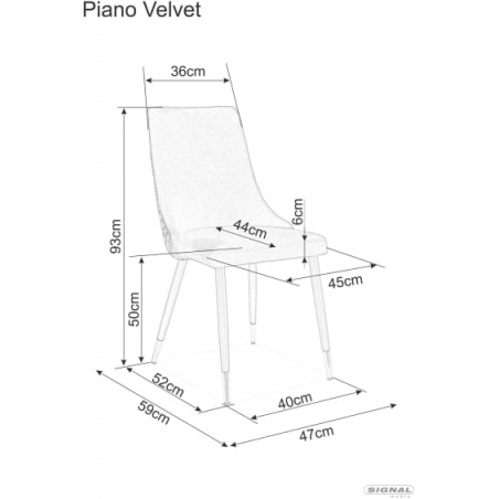 Modne Krzesło welurowe Piano Velvet Granatowe Signal do jadalni, salonu i kuchni.