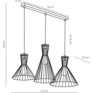 Sahara III gold wire pendant lamp TK Lighting 2