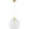 Elegancka Lampa wisząca szklana kula glamour Cubus 30 przezroczysto-złota TK Lighting do kuchni i salonu.