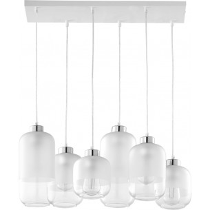 Marco Silver V white glass pendant lamp TK Lighting