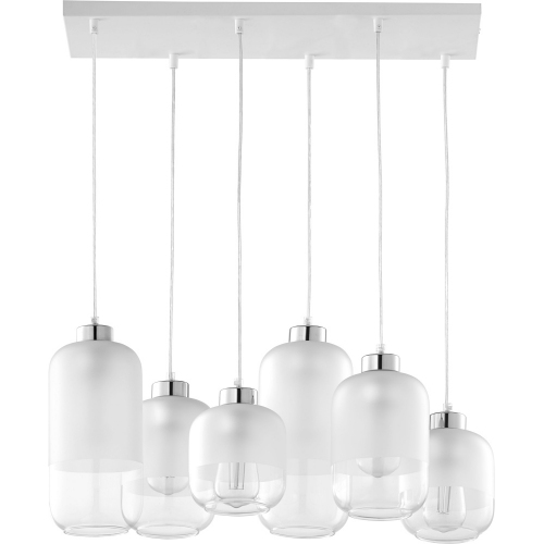 Marco Silver V white glass pendant lamp TK Lighting