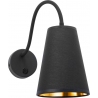 Wire black&amp;gold adjustable wall lamp with shade TK Lighting
