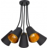 Stylowa Lampa sufitowa regulowana z abażurami Wire V czarno-złota TK Lighting do sypialni i salonu.