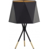 Stylowa nocna/Lampa stołowa trójnóg z abażurem Ivo czarna TK Lighting do sypialni.