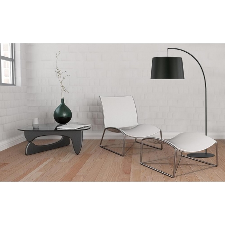 Hang black arched floor lamp with shade TK Lighting