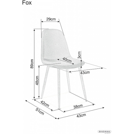 Fox White grey upholstered chair Signal
