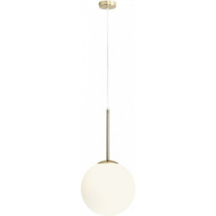 Bosso 30 white&amp;gold glass ball pendant lamp Aldex