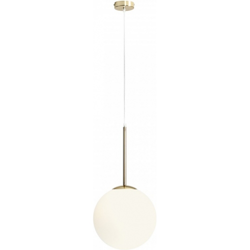 Bosso 30 white&amp;gold glass ball pendant lamp Aldex