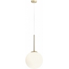 Bosso 30 white&amp;gold glass ball pendant lamp Aldex