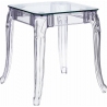 Stylowy Stół kwadratowy designerski Ghost 62x62 przezroczysty D2.Design do kuchni, jadalni i salonu.