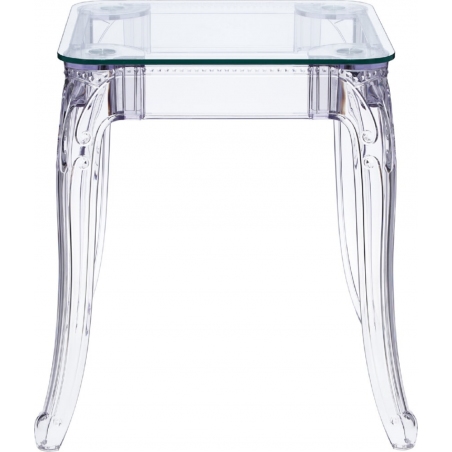 Ghost 62x62 transparent square designer dining table D2.Design