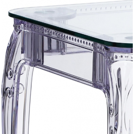 Ghost 62x62 transparent square designer dining table D2.Design