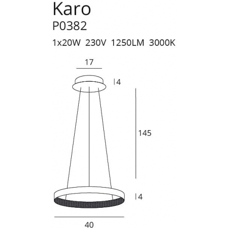 Elegancka Lampa wisząca okrągła Karlo 40 LED miedziana MaxLight do kuchni i salonu.