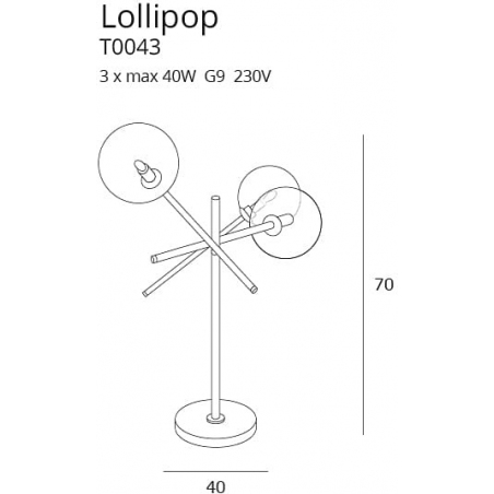 Lollipop transparent&amp;black glass balls table lamp MaxLight
