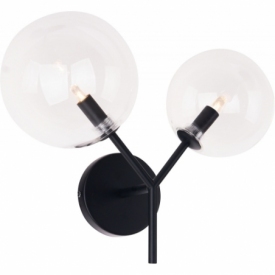 Lollipop transparent&amp;black glass balls wall lamp MaxLight