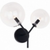 Ładny Kinkiet podwójny szklane kule Lollipop przezroczysto-czarny MaxLight do sypialni i salonu.
