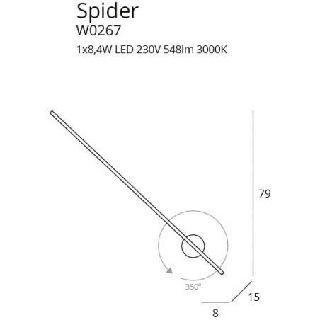 Kinkiet minimalistyczny łazienkowy Spider LED czarny MaxLight nad lustro.