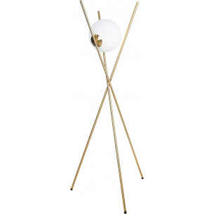 Xena white&amp;brass glamour floor lamp MaxLight