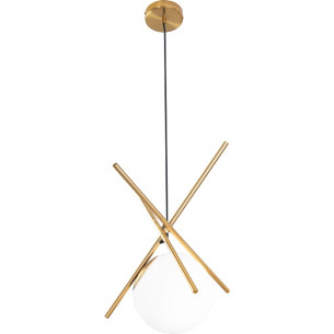 Xena 45 white&amp;brass glamour glass pendant lamp MaxLight