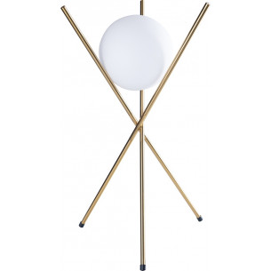 Xena white&amp;brass glass glamour table lamp MaxLight