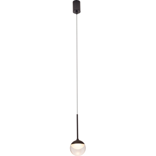Punktowa Lampa wisząca kula designerska Zoom LED 10 czarna MaxLight nad wyspę kuchenną.