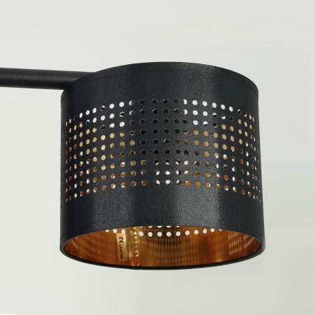Stylowa Lampa wisząca ażurowa z abażurami Tago 95 czarno-złota Tk Lighting do jadalni nad stół.