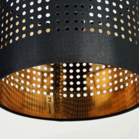 Stylowa Lampa wisząca ażurowa z abażurami Tago 95 czarno-złota Tk Lighting do jadalni nad stół.