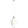 Stylowa Lampa wisząca szklana kula glamour Auroa Chrome 30 biało-chromowana Aldex do salonu i sypialni