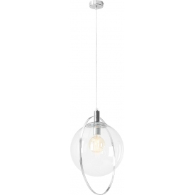 Stylowa Lampa wisząca szklana kula Auroa Chrome Transparent 30 Aldex do salonu i sypialni