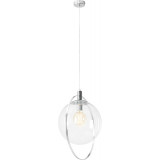Stylowa Lampa wisząca szklana kula Auroa Chrome Transparent 30 Aldex do salonu i sypialni