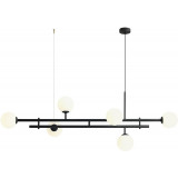 Stylowa Lampa wisząca szklane kule Harmony Black VI 151 biało-czarna Aldex nad stół w salonie i jadalni