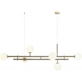 Stylowa Lampa wisząca szklane kule glamour Harmony Gold VI biało-złota Aldex nad stół w salonie i jadalni