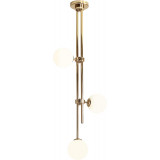 Stylowa Lampa sufitowa potrójna szklane kule Harmony Gold III biało-złota Aldex do salonu i sypialni