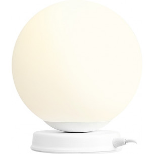 Elegancka Lampa stołowa szklana kula Ball White 20 biała Aldex do salonu i sypialni