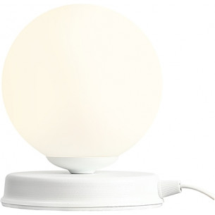 Elegancka Lampa stołowa szklana kula Ball White 14 biała Aldex do salonu i sypialni