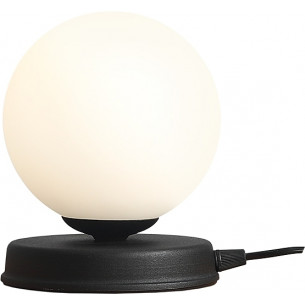 Elegancka Lampa stołowa szklana kula Ball Black 20 biało-czarna Aldex do salonu i sypialni