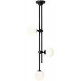 Stylowa Lampa sufitowa potrójna szklane kule Harmony Black III biało-czarna Aldex do salonu i sypialni
