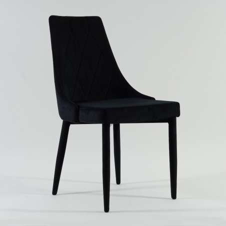Modne Krzesło welurowe pikowane Trix Velvet Czarne Signal do jadalni, salonu i kuchni.