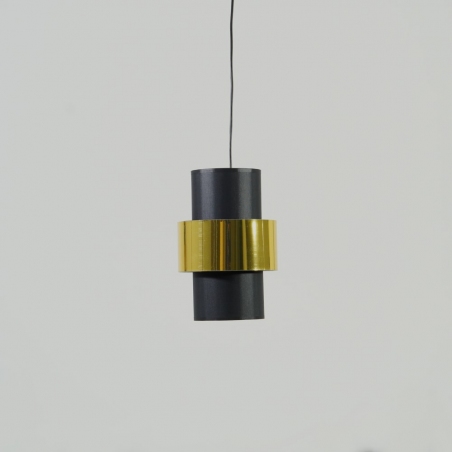 Stylowa Lampa wisząca tuba z abażurem Calisto 20 czarno-złota Tk Lighting do sypialni, kuchni i salonu.