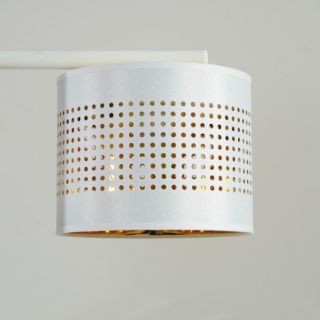 Stylowa Lampa wisząca ażurowa z abażurami Tago 95 biało-złota Tk Lighting do jadalni nad stół.