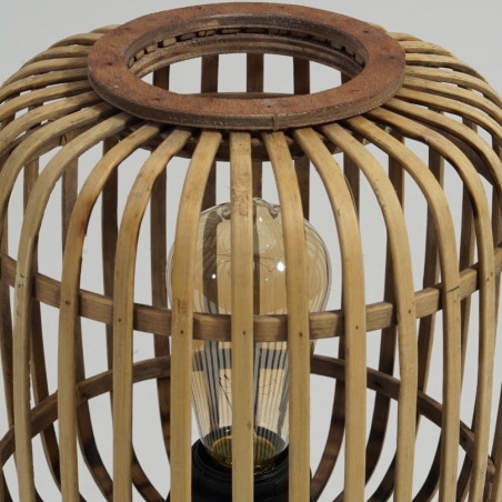 Dekoracyjna Lampa rattanowa stołowa boho Woodrow Brilliant do salonu, kuchni i sypialni.