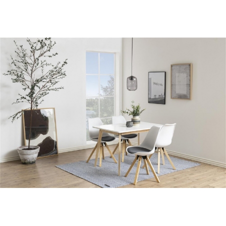 Skandynawski Stół prostokątny Raven 120x80 Biały Actona do salonu, jadalni i kuchni.