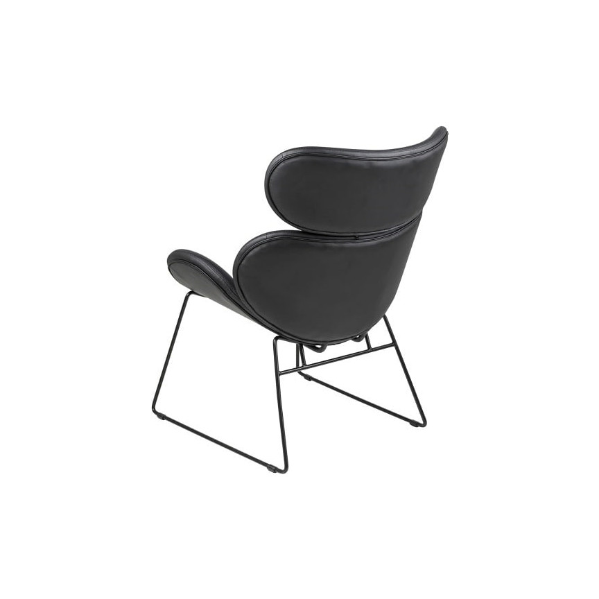 Designerski Fotel wypoczynkowy z wysokim oparciem Cazar Eco Leather Czarny Actona do salonu i sypialni.