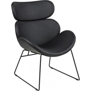 Comfy Cazar Eco Leather black armchair Actona for living room