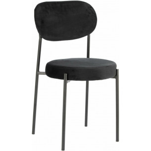 Camile black velvet upholstered chair Intesi